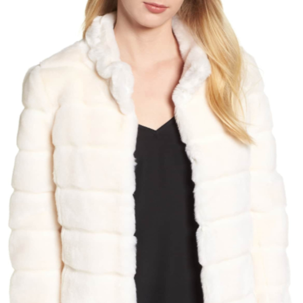 Kristen Blake Fuax Fur Quilted Winter Jacket Coat